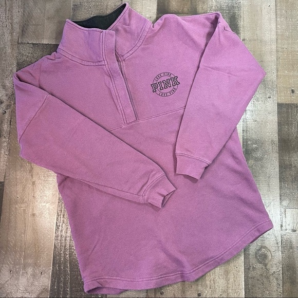 VS PINK French Terry 1/4 Snap Pullover XS - Picture 10 of 10